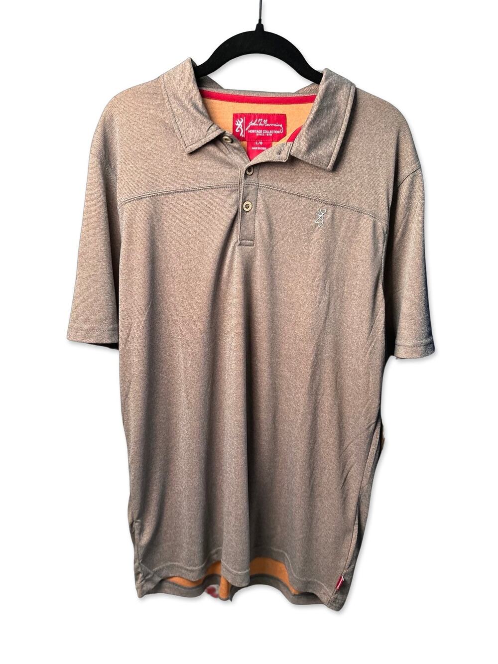 NWT John M Browning Jade Technology Berkshire Polo in Heather Castlerock Men's L